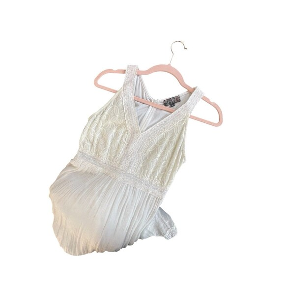 J Gee Dress Womens Sz Small White Lace Sleeveless Maxi Cottagecore Bridal Boho - Picture 7 of 13